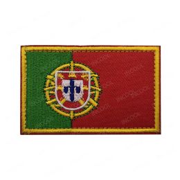 Portugal Flag Embroidered Patch IR Reflective Portuguese Flags Patches Tactical Military Emblem Appliqued Sticker Strip Badges