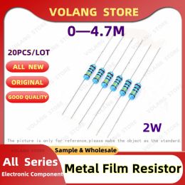 20pcs 2W Metal Film Resistor 1% 0R - 4.7M 0 22R 10 82k 130 160 180 220 270 330 390 560 680K 1K 2.2K 4.7K 10K 15K 100K 470K 1Mohm
