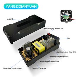 29V 4A Smart Lead Acid Battery Charger 2 Series PC Material UL94VO Power Adapter 24V Electric Equipment Universal with Fan