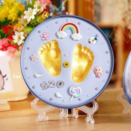 Batteries Baby Footprint Gift Baby Care Air Drying Soft Clay Diy Babies Hand Foot Imprint Kit Casting Toys Print Pad Newborn Souvenir Toys