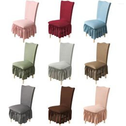 Chair Covers European Elastic Knitted Jacquard Fabric Cover Universal Lace Skirt Banquet Table For Wedding Decor