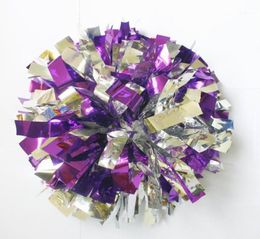 Cheerleading 50g Cheerleader Dancing Pompoms 10 Pieceslot Metallic Pom Poms Color Can Combination Handle Choose12521410