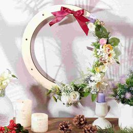 Frames 2 Pcs Wooden Wreath Frame Spring Wreaths For Front Door Forms Round Backdrop Stand Made Christmas Garland