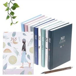 Vintag 365 Days Planner Coloured Pages Diary Weekly Monthly Agenda Journal Notebook Year Schedule Plan Note Sketchbook Stationery