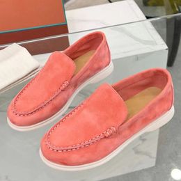 classic brand designer Children's shoes round toe high quality suede leather slip on thick sole soft outside walking comfort flat causal loafers boys and girls shoes