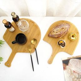 Plates Smooth Surface Pizza Peel Bamboo Long Handle Nonstick Cutting Board For Serving Vegetables Desserts