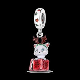 925 Silver Christmas Series Gift Snowflakes Elk Santa Claus Fit Pandora Original Bracelet Charm Beads Necklace Jewelry Making