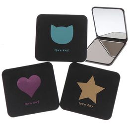 CX251 Women Foldable Cosmetic Hand Folding Portable Compact Pocket Mirror Random Color Makeup Mirrors Doublesided Lady 240409