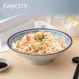 Bowls FANCITY Blue Line Melamine Creative Mala Tang Bowl Fast Restaurant Soup Plastic Imitation Porcelain