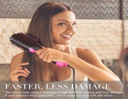 OneStep Hair Dryer Volumizer Salon Air Paddle Styling Brush Negative Ion Generator Straightener Curler xx8234461