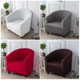 Solid Colour Washable Single Sofa Cover Club Elastic Relax Armchair Protector Cover Spandex Bath Tub Club Living Room Home Hotel