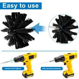 Chimney Brush And Dryer Vent Cleaner Kit Rotary Chimney Brush Long Handle Flexible Rod Cleaning Tools Chimney Brush Accessories