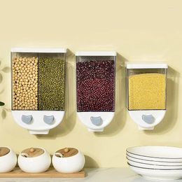 Storage Bottles Wall-mounted Cereals Jars Transparent Plastic Food Container Boxes Sugar Spices Organiser Kitchen Accessories