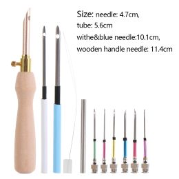 1 Set Punch Needle Tool Poke Needle Embroidery Stitch of All Models Poking Cross Stitch Tools Changeable Head Sewing Accessories