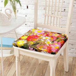 Pillow Flowers Little Daisies Printing Chair Square S Breathable Student Stool Pads Study Room Offices Chairs Pad Decor