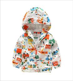 Baby Boys Jackets Children Hooded Dinosaur Printed Boys Outerwear Coat Kids Windbreaker Clothes3228623