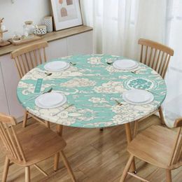 Table Cloth Round Mo Dao Zu Shi Gusu Lan Logo Waterproof Tablecloth 45"-50" Cover Backed With Elastic Edge