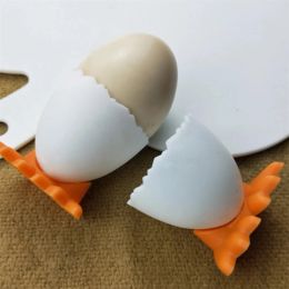 Cute Silicone Egg Cup Holder Hard Soft Boiled Egg Bowl Creative Eggs Cups Opener Separator Boiled Container Kitchen Accessories