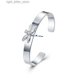 Bangle New style 925 sterling silver bracelet 925 sterling silver diamond dragonfly bracelet womens bracelet wedding engagement fashion yq240409