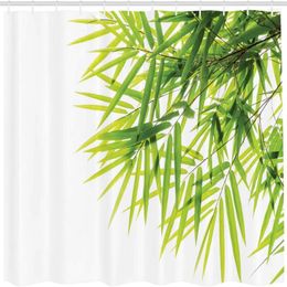 Shower Curtains Bamboo Curtain Abstract Theme Modern Leaf Printing Decoration Waterproof Fabric Bathroom With Hook