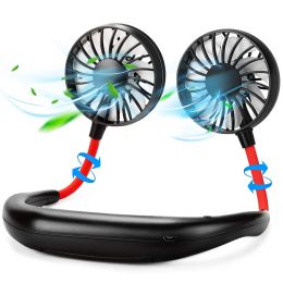 Portable Fan Mini USB Neck Fan Cooling Wearable Indoor and Outdoor Fan Air Cooler Wind Cooling Air Conditioning Neck Ventilator