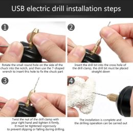 Handheld Mini Electric Drill DIY Electric USB Electric Drill Tools For Epoxy Resin Jewellery Making Wood Craft Engraving Pen Tool