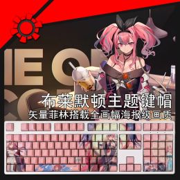 Accessories 108 Keys/set Azur Lane USS Bremerton Keycap PBT Dye Sub Backlit Keycaps Anime Gaming Key Caps For ANSI 61 87 104 108 Keyboards