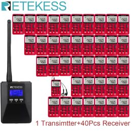 Radio Retekess TR506 FM Transmitter + 40pcs V112 FM Radio Receiver Tour Guide System Guiding Church Meeting Translation System