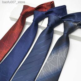 Neck Ties Mens formal attire business 8cm work Korean version striped mens occupation British solid Colour grooms wedding twill polyester silkQ