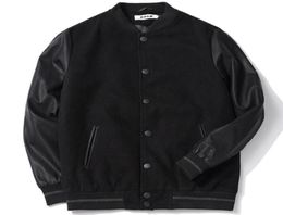 School Team Uniform Men Black Leather Sleeves College Varsity Jacket Quilted Baseball Letterman Coat Plus Size 5XL 6XL2267632