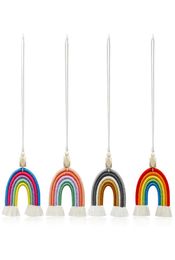 Colorful Handwork Cotton Rope weave Rainbow Tassel Hang Car Garden Home Decor4449124