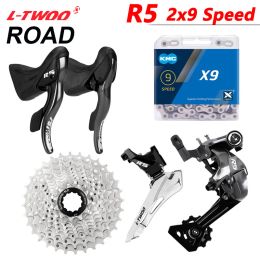 LTWOO R5 2x9S Road Bicycle Groupset Shifter Rear Derailleur X9 Chain 9V Cassette 11-25/28/30/32T flywheel for 18V R3000 K7 Kit