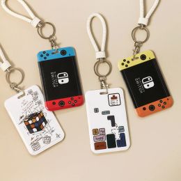 1 Pcs Cute Transparent Lanyard Card Holder Holder Student Credential For Pass Card Credit Card Straps Key Ring Gift