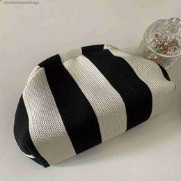 Other Bags Clutch Bags Trendy Striped Colour Blocking Clutch Large Capacity Knitted Makeup Bag Perfect Storage Clutch For Daily Use