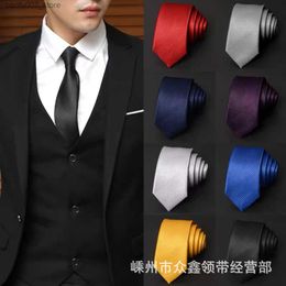 Neck Ties Solid Colour tie 8cm imitation silk plain Colour business suit mens tie polyester silkQ