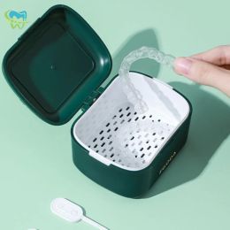 1PC Orthodontic Retainer Bracket Storage Box Soaking Invisible Dental Cover Retainer Storage Portable Soaking Cleaning Box