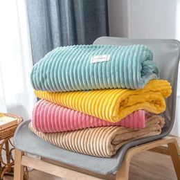 Blankets Style Flannel Blanket Pure Colour Leisure Plain Multi-purpose Fibre Sofa Cover