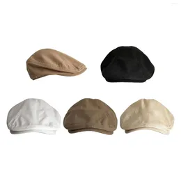 Berets Retro British Style Beret Cap Artist Hat Casual Cabbie Sboy For Summer Vacation Fall Outdoor Travel