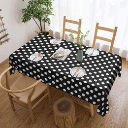 Table Cloth White Polka Dot Rectangular Tablecloth Retro Print Custom Cover For Wedding Birthday Party Outdoor