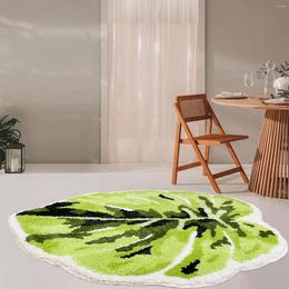 Carpets Creative Flocking Leaves Doormat Thickened Tufted Kitchen Rug Home Decor Non Slip Bath Mat Entrance/Hallway Carpet