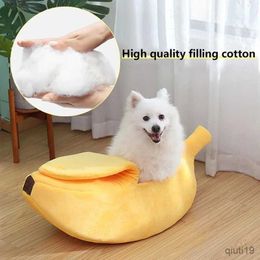 Cat Beds Furniture Warm Banana Shaped Dog Cat Bed Cosy Basket Puppy Kittens Cushion Kennel Portable Pet Sleeping Mat Bed Cats Supplies