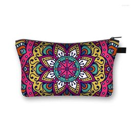 Storage Bags Vintage Mandala Pattern Multifunctional Cosmetic Napkin Organiser Gothic Women Wallet Floral Makeup Bag