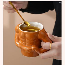 Mugs Creative Ceramic Mug Drinking Utensils Portable Cup Tea Beer Milk Set With Golden Spoon Handle Breakfast