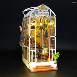 Decorative Figurines 3d Miniature House Handmade Wooden Garden Model With Furniture For Kids Adults Diy Doll Assembly Toy