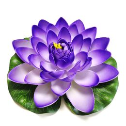 10/18cm Artificial Lotus Water Lily Floating Flower Pool Pond Fake Plant Ornament Wedding Home Garden Party Pond Decorations