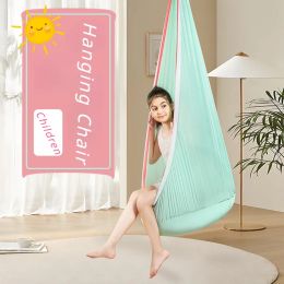 Kids Children Hanging Chair for Interior 150x70cm Suspended Rocking Outdoor Swing Hammock Balcony Garden with Inflatable Cushion