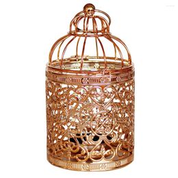 Candle Holders Decorative Home Tea Light Bird Cage Craft Hanging Lantern European Style Durable Retro Ornament Holder Iron