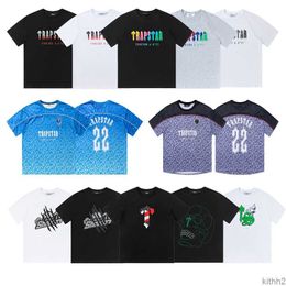 High Quality Mens t Shirts Trapstar Shirt Designer Print Letter Luxury Black and White Grey Rainbow Color Summer Sports Fashion Top Short Sleeve A141 FX28