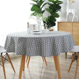 Round Tablecloth Washable Table Cloth Decorative Table Cover Indoor and Outdoor Holiday Home Christmas Party Picnic Dining Room