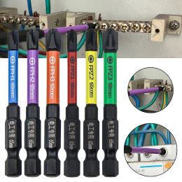 6Pcs 65mm Alloy Steel Magnetic Special Slotted Cross Screwdriver Bit FPH1 FPH2 FPH3 FPZ1 FPZ2 FPZ3 For Electrician Socket Switch